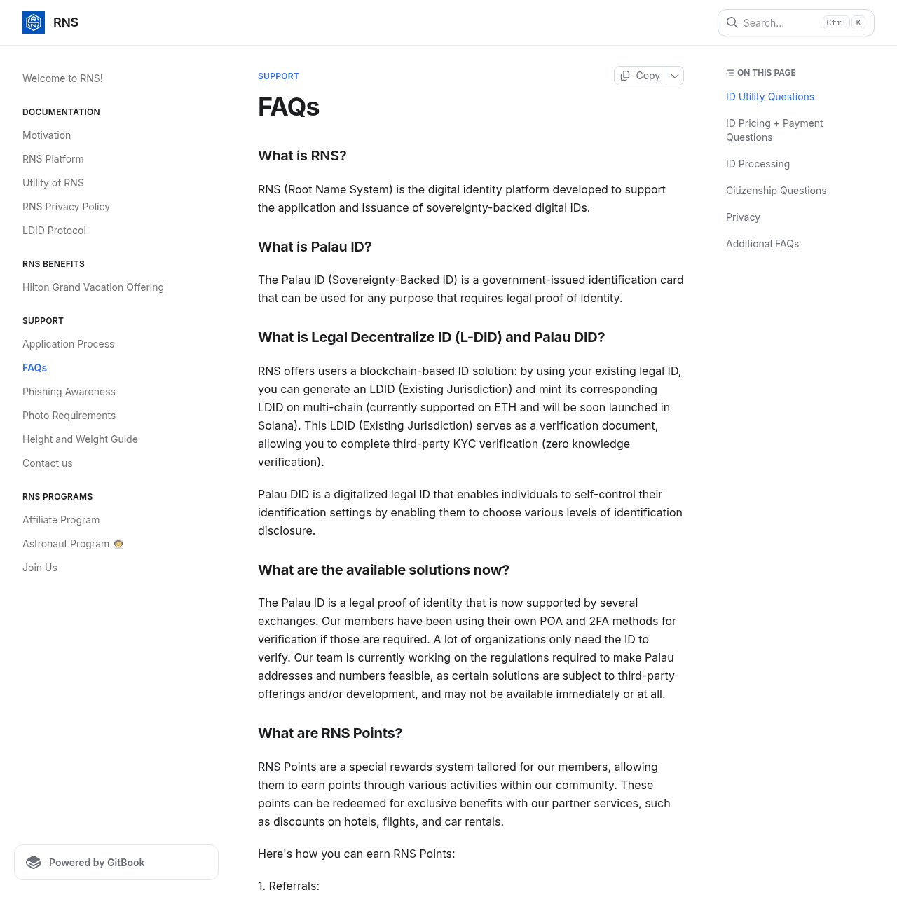 Jina screenshot of the official RNS FAQ page used to verify payment and refund guidance