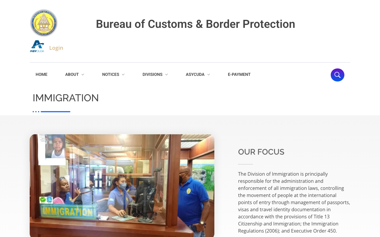 The Palau Bureau of Customs and Border Protection immigration page, the primary published source for tourist visa and extension rules